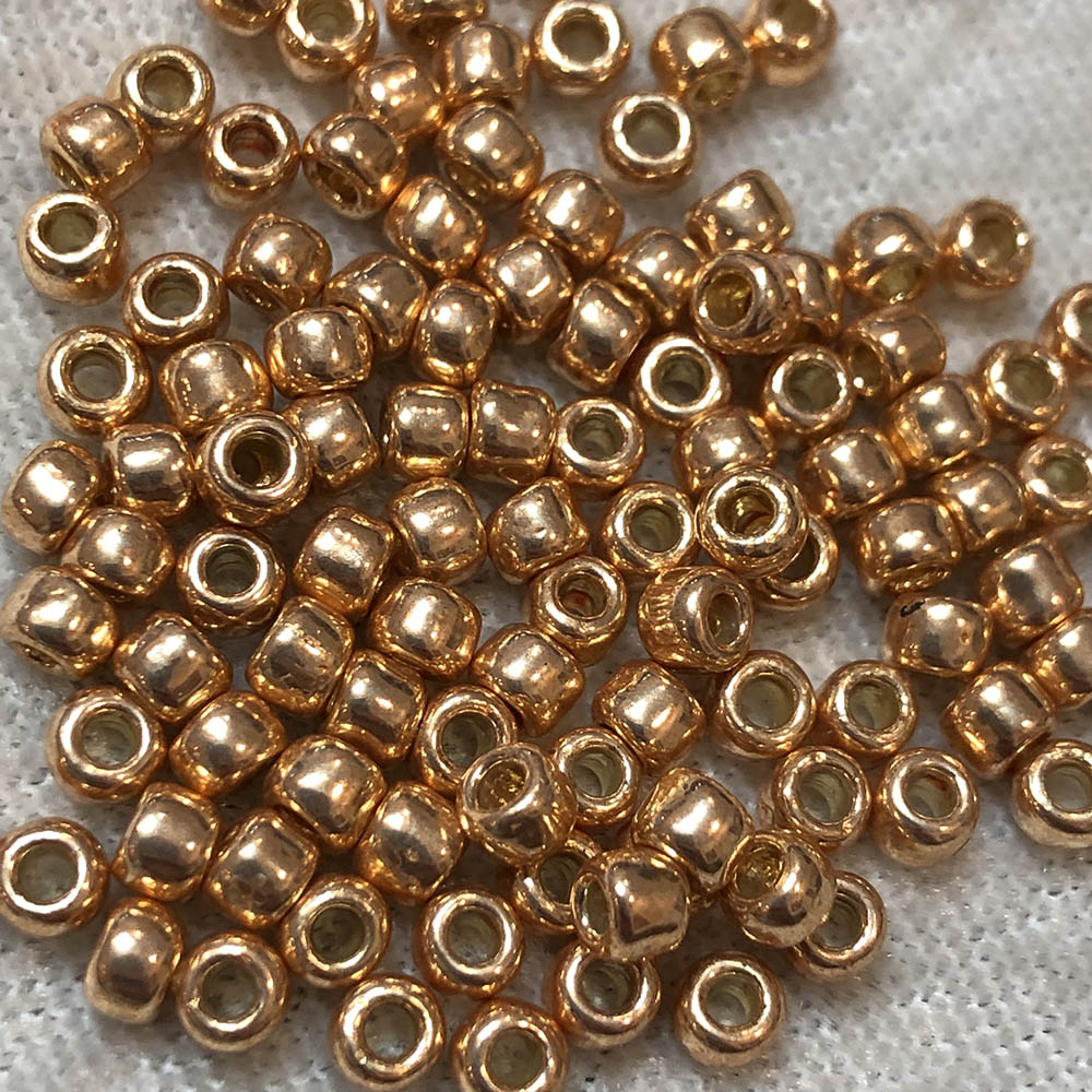 6/0 Permanent Galvanized Metallic Light Copper P481A Japanese Seed Beads